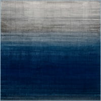 Добро ткаен Баркли Јарен Модерно апстрактно сино 7'10 9'10 Област килим