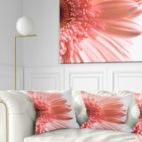 DesignArt големи розови ливчиња со цвеќиња од маргаритка - перница за цвеќиња - 18x18