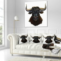 DesignArt Furious Bull Illustration Art - Перница за фрлање животни - 16x16