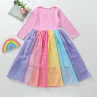 GyratedReam 1-6T бебе девојки памук виножито шарена фустан со целосна должина танцувачки фустани