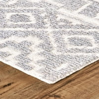 Лутез бујна потресена волна килим, пареа сива бела, килим со акцент од 2ft 3ft