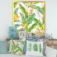 DesignArt 'Yellowолти цвеќиња и тропско зеленило II' модерен врамен уметнички принт