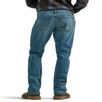 Wrangler® Men's 5-џеб подигање Jeanан со стрии, големини 30-42