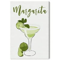 Wynwood Studio Canvas Margarita Cocktail Drinks and Spirits Cocktails Wall Art Canvas Print White Off-White 20x30