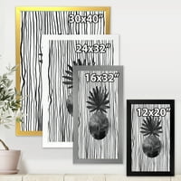 DesignArt 'црно -бело шарени под тропски лист i' модерен врамен уметнички принт