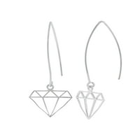 Стерлинг сребрен отворен дијамантски облик на капки обетки