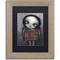 Трговска марка ликовна уметност „Зомби девојче“ платно уметност од Абрил Андрејд, црна мат, рамка за бреза