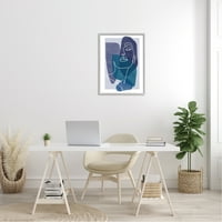 Tuphely Industries модерна линија Doodle Face Bold Abstract Formes Rramed Wall Art, 30, дизајн од Birch & Ink