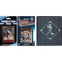 & I Collectables MLB Minnesota Twins Licensed Teps Team Set и омилени картички за трговија со играчи плус албум за складирање