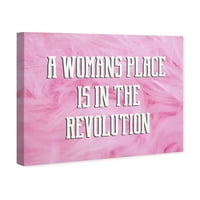 Винвуд студио типографија и цитати wallидни уметности платно отпечатоци 'во револуцијата розово' овластени жени цитати и изреки