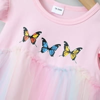 Mafytytpr Девојки Се Облекуваат Дозвола под 5$ Бебе Девојки Летање Ракави Девојки' Фустан Чиста Боја Пеперутка Детска Облека