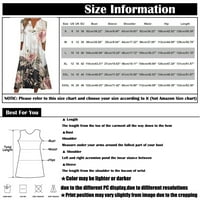 Дозвола Летни Фустани За Жени До Глуждот Ракав Мода А-Линија Печатени V-Вратот Фустан Виолетова XL
