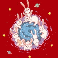 Зајачка Дупка Јуниори Црвена Графичка Маичка-Дизајн Од Луѓе Л