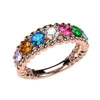 Нана јаже Мајка прстен 1- Избрани симулирани родилни камења, возрасни женски розови злато позлатена големина7-камен2