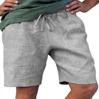 Бејвеи Мажи Дневна Еднобојна Мини Панталони Еластична Половината Слободно Време Дното Со Џебови Одмор Плажа Облека