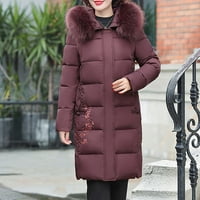 Женска зимска плус големина со средна должина тенок памучен палто на мајката Hot6SL4883021