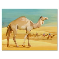 Камили во дива пустина јас сликам платно уметнички принт
