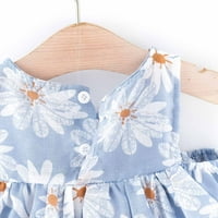 Слатки Летни Фустани ЗА Девојчиња 6м-3Ј Возбудувања Без Ракави Цветен Печатен Фустан За Дипломирање Сина 6М-9М