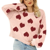 outfmvch џемпери за женскиот ден на вљубените симпатична љубовна шема плетен џемпер мек и мазен убав џемпер женски врвови
