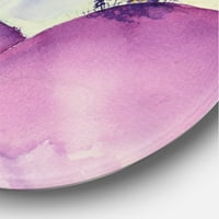 DesignArt 'Бајка Кралство Палас на виолетова планина Топ' Детски уметнички круг метална wallидна уметност - диск од 23