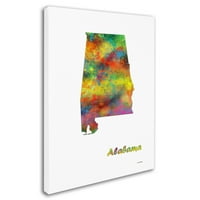 Заштитена марка ликовна уметност државна мапа на Алабама-1 Канвас уметност од Марлен Вотсон