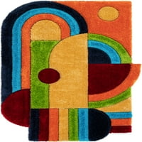 Добро ткаена Пабло Нахла модерна геометриска шега мулти 3Д текстурирана дебела и мека шушка област килим, 7'10 9'10