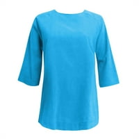 Womensенски плус големина летни врвови, обични лабави врвови, модни маички памучни и ленени маички за крпеница, врвови за кратки