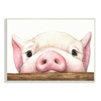 Stuple Industries Слатка розова свиња, потпирајќи се на фарма на животни илустрација на животни, безгласна уметничка печатена wallидна уметност, дизајн од Georgeорџ Дијахенко