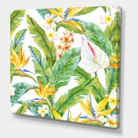Yellowолти цвеќиња и тропско зеленило II сликарство платно уметничко печатење