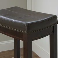 Линон Цесфорд 32 Столче без грб, темно кафеава со кафеава кожа од кожа, вклучува столици
